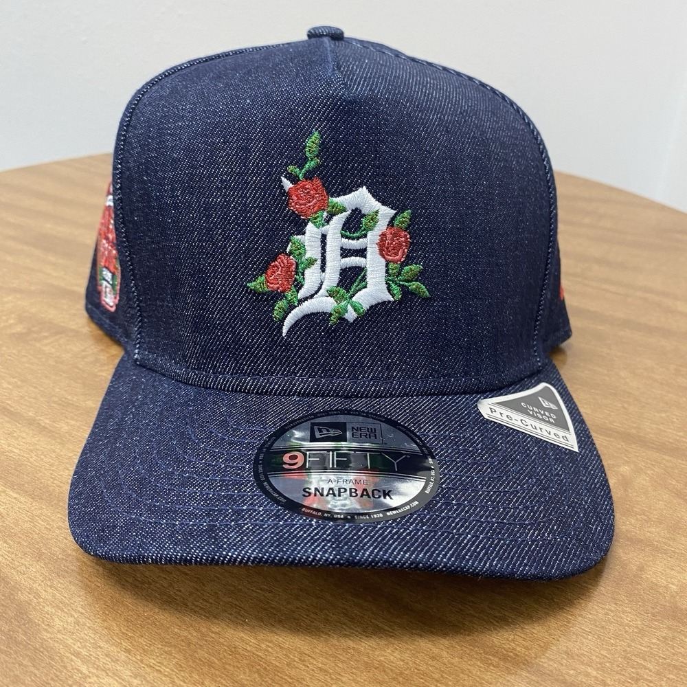New Era Detroit Tigers Blue Denim Rose Pack Exclusive 9Fifty AFrame Snapback Hat